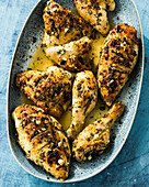 Greek-style grilled chicken pieces