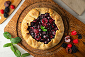 Galette with fresh cherries and berries
