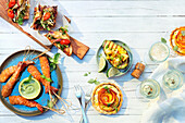 Four kinds of finger food for the garden party