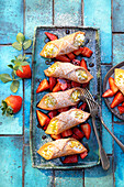 Sicilian cannoli with balsamic strawberries