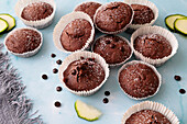 Vegan courgette and chocolate muffins