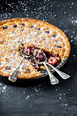 Almond tart with cherries