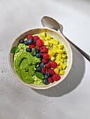 Fruity Rainbow Oats with Matcha