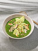 Matcha smoothie bowl with pineapple