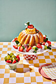 Easter bundt cake with strawberries