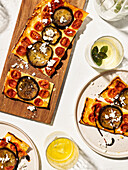 Tarte Tatin with aubergine and tomato