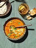 Quick lentil dal with coconut milk
