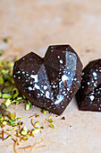 Dubai chocolate in the shape of a heart