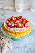 Cloudcake with strawberries