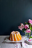 Lemon and rose bundt cake
