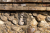 Stonework detail of Building II, Monte Alban, Oaxaca, Mexico