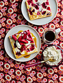 plum upside down sheet pancake