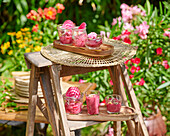 Beetroot mousse with cream cheese and nuts