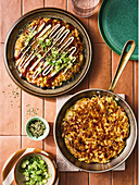 Okonomiyaki with leftover ham from Christmas