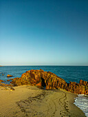 Aerial view of a natural arch along the coast in Jericoacoara, State of Ceara, Brazil.