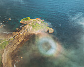 Luftaufnahme von San Juan de Gaztelugatxe, Baskenland, Spanien.