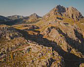 Aerial view of the famous road Sa Calobra, Mallorca Island, Baleares, Spain.
