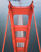 Aerial view of famous Golden Gate Bridge, San Francisco, California, United States.