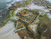 Aerial view of Forte da Insua, Cristelo, Viana do Castelo, Portugal.