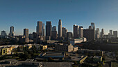 Aerial view of Los Angeles skyline, California, United States.