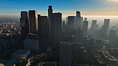 Aerial view of Los Angeles skyline, California, United States.
