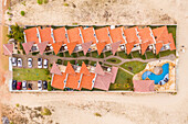 Aerial view of a condominium on the shore of the beach, Taiba, São Gonçalo do Amarante, Ceará, Brazil