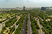 Noida, Indien - 26. Oktober 2022: Luftaufnahme des Noida-Zwillingsturms vor dem Abriss.