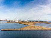 Aerial view of Wind Turbine of Provestenen Syd, Copenhagen, Denmark.