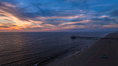 Aerial view of Manhattan Beach Pier, Los Angeles, California, United States.