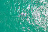 Aerial view of a fischerman, Taiba, São Gonçalo do Amarante, Ceará, Brazil