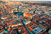 Aerial View of Old Town Square, Prague, Czech Republic in the Morning.