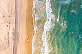 Aerial view of the beach shore, Taiba, São Gonçalo do Amarante, Ceará, Brazil