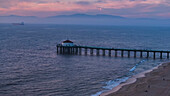 Aerial view of Manhattan Beach Pier, Los Angeles, California, United States.