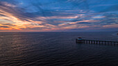 Aerial view of Manhattan Beach Pier, Los Angeles, California, United States.