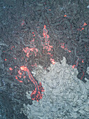 Abstract aerial view of magma from Erta Ale Volcano in Ethiopia.