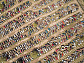 Aerial view of a junkyard in Idaho, USA.