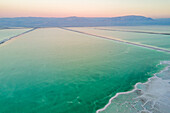 Aerial abstract view of Sulphur Baths of Dead Sea, near Beer Sheva, Israel.