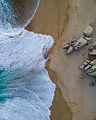 Aerial view of Playa del Divorcio, Cabo San Lucas, Baja California, Mexico.