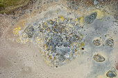 Aerial view of Gunnuhver Hot Springs (Geo Thermal Hot Spring), Grindavík, Iceland.