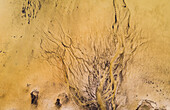 Abstract aerial view of algae bloom in sea on the island of Vormsi in Estonia