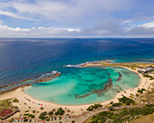 Aerial view of Baby Beach in Aruba.