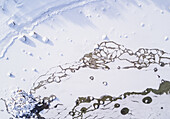 Abstract aerial view of the frozen sea of Muraste in Estonia.