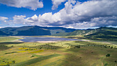 Aerial view of landscape of Lika region in Croatia. Photo made near the city of Korenica.