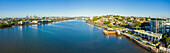 Panoramic aerial view of Kingsford Smith Drive, the approach road into Brisbane City from Brisbane Airport, Queensland, Australia