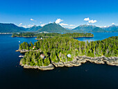 Aerial view of Bamdoroshni Island & Sitka Sound, Southeast Alaska, USA