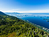 Aerial view of Sitka Sound from Harbor Mountain, Baranof Island, Sitka, Alaska, USA