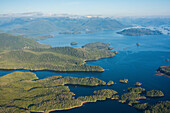 Aerial view of Sitka Sound, off of Kruzof Island, Alexander Archipelago, Southeast Alaska, USA