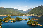 Aerial view of Sitka town, Baranof Island, Southeast Alaska.