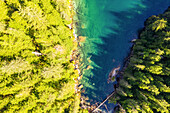 Aerial view of Medvejie Lake, Tongass National Forest, Baranof Island, Sitka, Alaska