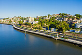 Aerial view of Kingsford Smith Drive, the approach road into Brisbane City from Brisbane Airport, Queensland, Australia